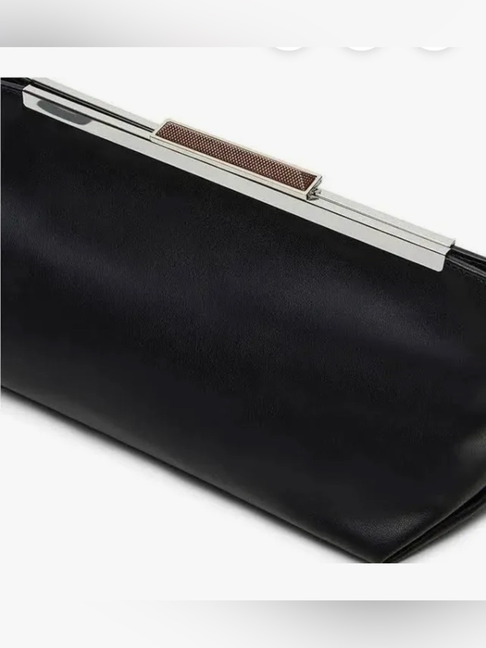 Steve Madden BAntoni Soft Oversized Clutch Black Faux Leather NIB
